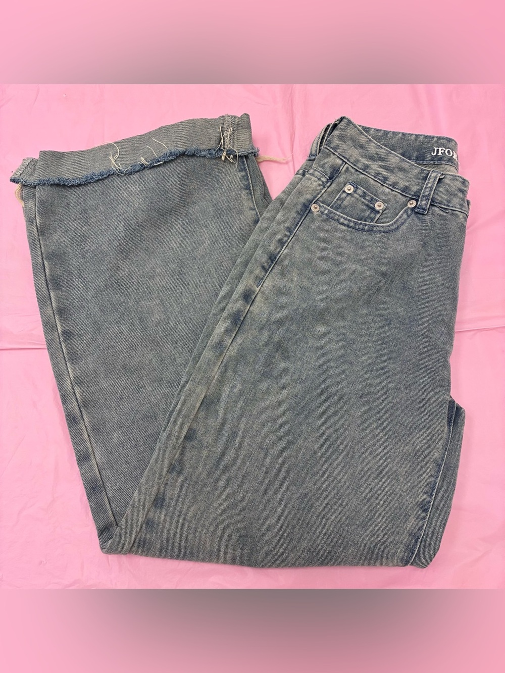 J For Justify Classic High-Waist Women’s Jeans Faded Blue Cherries Cotton Sz 1